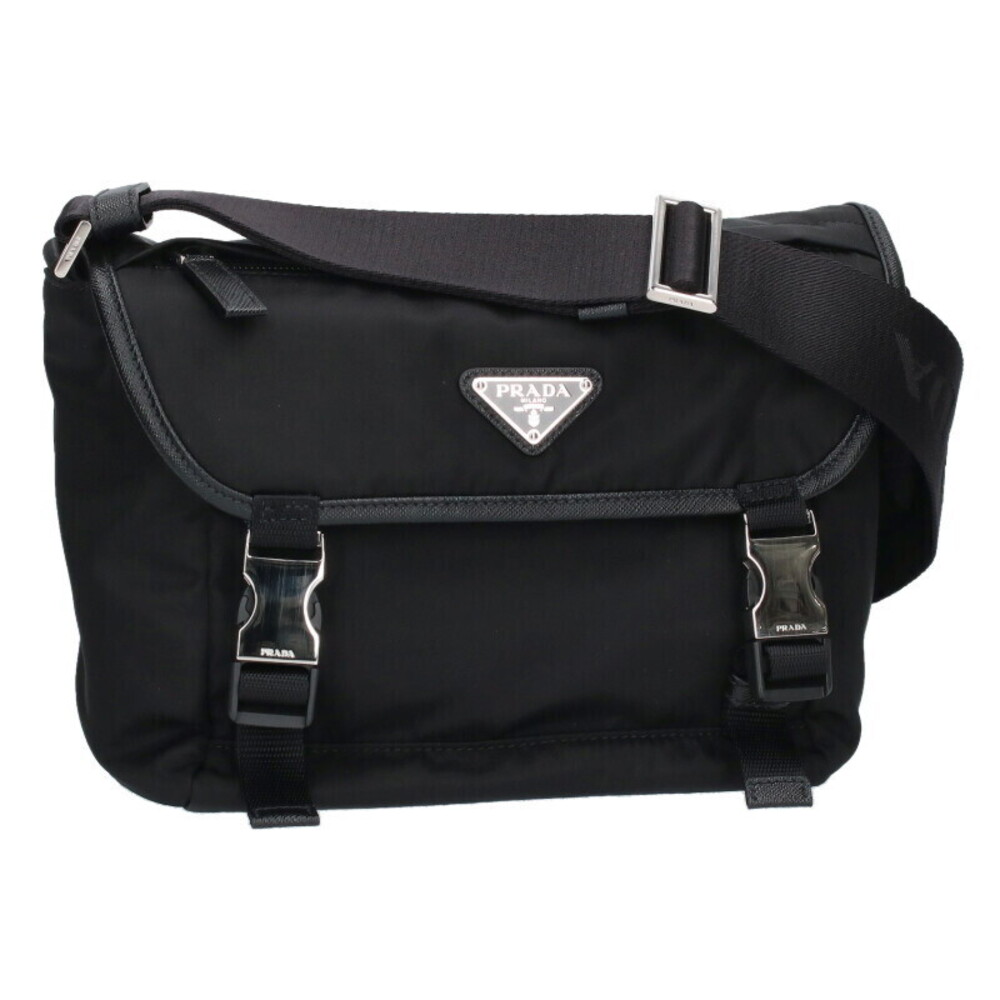 Prada Saffiano Leather Shoulder Bag Black